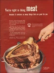 1946 Vintage Ad American Meat Institute Pot Roast Protein Lid 08/23/24. Fixed Price $8.59.