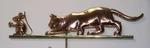 Cat & Mouse Copper Weathervane, Top Only Fits 3/8'' Rod. 2 Tiny Dings. Fixed Price $155.00.