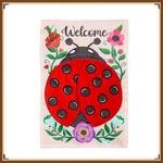Evergreen Garden Flag *ladybug Welcome* Embelished Appliqued' Burlap - Brand New. Fixed Price $21.98.