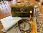 Glorious Collection Rivers & Mountains Silk Handbag-dust Cover Detachable Strp. Fixed Price $78.00.