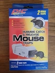 2 Reusable Pic Pest Free Living Humane Catch And Release Mouse Traps - Two Doors. Fixed Price $5.45.