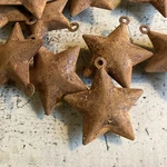 5PK Primitive Rusty Barn Bells Stars Dimensional 1.75IN Metal Double. Fixed Price $7.49.