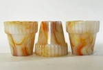 3 Akro Agate #291 Vintage Slag Glass Tapered Mini Planters Flower Pots Usa. Fixed Price $29.99.