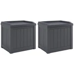 Suncast 22 Gal Outdoor Patio Small Deck Box W/storage Seat, Cyberspace (2 Pack). Fixed Price $104.43.