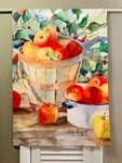 Toland House Flag By Judy Buswell- Apple Harvest- For On Pole 23.5 X 34. Fixed Price $15.00.