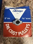Chicago 500-A 5" Dia. 5/8" Bore Die Cast Pulley New Free Shipping. Fixed Price $19.02.