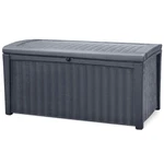 Keter Borneo 110 Gallon Rattan Wicker Resin Patio Deck Storage Box Bench, Grey. Fixed Price $133.69.