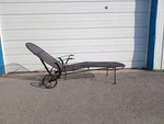 Mid Century Modern Woodard Scupltura Mesh Outdoor Chaise Lounge Chair. Fixed Price $1995.00.