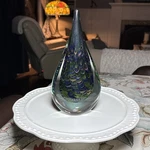 Peacock Inspired Heavy Art Glass Teardrop Sculpture Paperweight 10 Home Decor. Fixed Price $38.88.