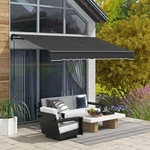 Outsunny 10' X 8' Patio Retractable Awning Sunshade Shelter, Dark Gray. Fixed Price $199.99.