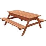 Leisure Season Wood Picnic Table With Storage Compartment In Medium Brown. Fixed Price $529.49.