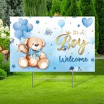 Baby Shower Yard Sign With Stake Gender Reveal Blue Pink Elephant Lawn. Fixed Price $24.97.