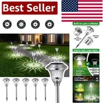 Elegant 4 Pack Solar Pathway Lights - Waterproof Stainless Steel & Glass Design. Fixed Price $57.99.