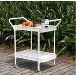 Wicker Lane ORI002-B Outdoor White Patio Furniture Serving Cart. Fixed Price $105.11.