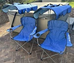 Pair Kelsyus 80316 Canopy Folding Chairs Blue Outdoor Portable Camping Seats. Fixed Price $104.50.