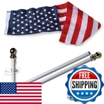 Allied Flag American And Pole Set - 3X5 Us Spinning. Fixed Price $94.74.