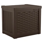 Suncast 22 Gallon Outdoor Patio Small Deck Chest Box With Storage Seat, Java. Fixed Price $54.00.