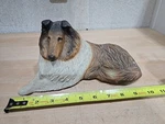 Vintage 1984 Sandicast Rough Collie Dog Sculpture Sable Color Signed Brue Usa. Fixed Price $39.99.