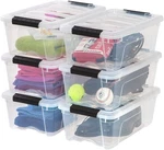 Iris Usa 13 Stackable Plastic Storage Bins With Qt. - 6 Pack, Clear. Fixed Price $50.05.