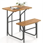 One-side Acacia Wood Patio Table & Bench Set, Combineable For Picnic Leisure. Fixed Price $150.99.
