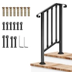 Vivosun Wrought Iron Handrails 1-2 Step Outdoor Stair Railing, Porch Post 0-35. Fixed Price $44.99.