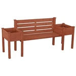 Leisure Season Wood Planter Bench With Slanted Back Rest In Medium Brown. Fixed Price $298.51.