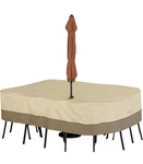 Classic Accesories Veranda Patio Table Chair Cover With Umbrella Hole. Fixed Price $54.99.