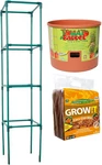 Tomato Barrel Pot With 4FT Trellis & Coco Coir Mix For Hydroponics Gardening. Fixed Price $103.99.
