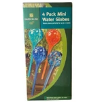 Gardenline Watering Globes 4-PACK Hand Blown Glass Self Spikes Open Box. Fixed Price $25.99.