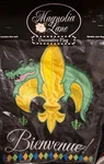 Magnolia Lane "bienvenue" Alligator Fleur Lis Garden Flag Louisiana. Fixed Price $15.99.