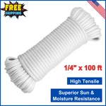 100 Ft 1/4" Polyester (comparable To Nylon Rope) Strong Utility Cord. Fixed Price $7.59.