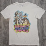 Vtg Looney Tunes White Graphic T-shirt Sz M Spray Paint Air Brush Bugs Tazz Wile. Fixed Price $7.99.