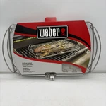 Weber Large Stainless Steel Fish Vegetable Basket For Grill 16" X 10 New #6471. Fixed Price $40.50.