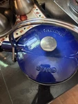 Staub Tea Kettle Pot La Theiere French Enameled Cast Iron 1QT Blue. Fixed Price $150.00.
