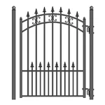 Aleko Iron Wrought St. Louis Style Pedestrian Gate 5' X 4' Black. Fixed Price $1199.00.