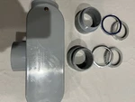 3" Scepter Type-t Pvc Conduit Body W (2) Adapters, Raintight Nuts, Bushings. Fixed Price $75.00.