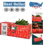 Elegant 7.5FT Holiday Tree Storage Bag - Durable, Waterproof, Easy Carry Handles. Fixed Price $13.99.