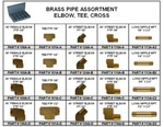 Brass Pipe Elbow, Tee, Fitting Assortment Large 20 Hole Metal Locking Tray. Fixed Price $218.00.