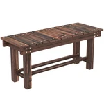 Wooden Garden Bench 0.8" Seater 35.4", Carbonized. Fixed Price $61.99.