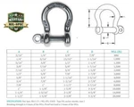 Mil Spec Stainless Steel T316 Forged Loaded Rate Screw Pin Anchor Shackle. Fixed Price $549.99.