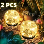 2PCS 10CM Solar Cracked Glass Globe Lights Outdoor Yard Pathway & Patio Decor. Fixed Price $16.39.