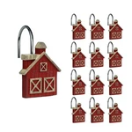 Sunlit Farmhouse Barn Christmas Shower Curtain Hooks, Rustic Red. Fixed Price $18.84.