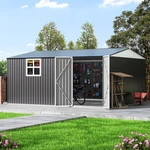 12X14 Ft Outdoor Metal Storage Shed With Window,lockable Garden Tool. Fixed Price $571.99.