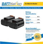 2X 40V 2AH Li-ion Battery For Black&decker LBX2040, LBXR36, LBXR36-2, LBX36. Fixed Price $89.25.