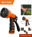 Heavy Duty 7-PATTERN Hose Nozzle For Efficient Watering & Pet Showering Orange. Fixed Price $16.99.