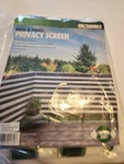 Ideaworks 15'LX3'H Outdoor Privacy Screen Green And White Striped Waterproof. Fixed Price $20.00.