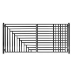 Aleko Yard Garden Modern Kyiv Style Dual Swing Steel Driveway Gate 14 Ft Black. Fixed Price $2375.12.