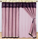 Golinens Grand Park Swirl 5 Piece Curtain Panel Set 84"WX84"L. Fixed Price $47.99.