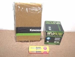 Kawasaki Tune Up Spark Plug + And Oil Filter Prairie. Fixed Price $35.95.