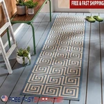 Beach House Indoor Outdoor Rug Water Resistant Geometric Low Pile Patio Decor. Fixed Price $35.40.